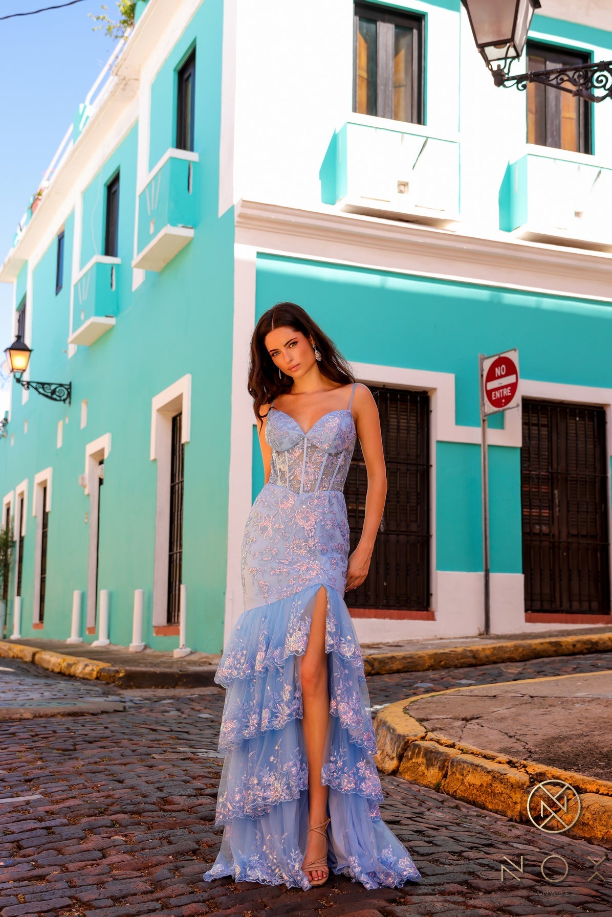 Fully Sequin Trumpet Tiered Tulle Skirt Dress NXT1337