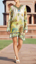 Jungle Print Tunic in flowy sheer fabric perfect for Tropical or Island Vacation | Tunics Wholeslae