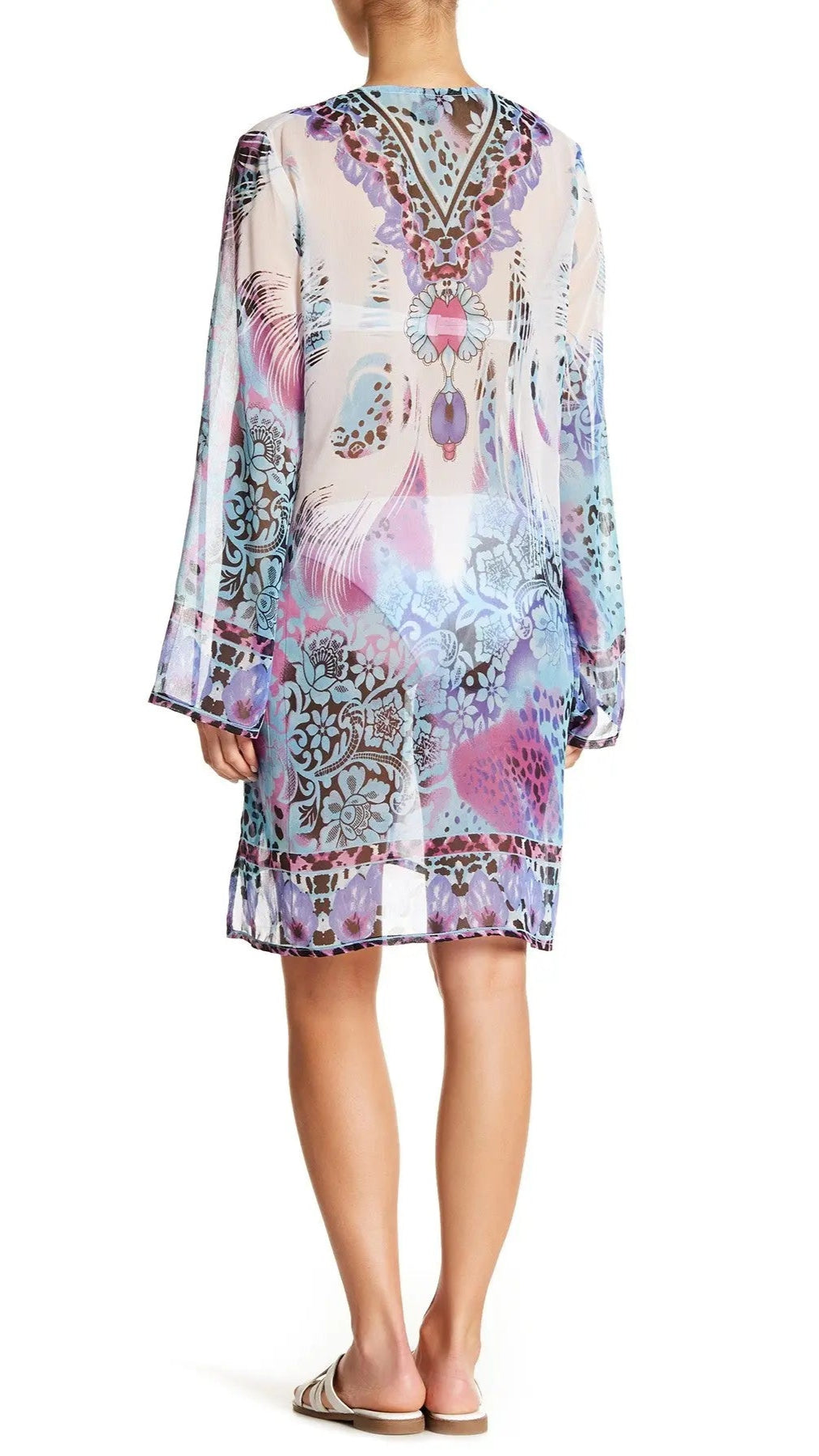 Jungle Print Tunic in flowy sheer fabric perfect for Tropical or Island Vacation | Tunics Wholeslae