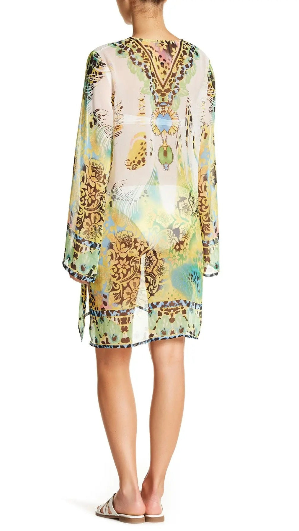 Jungle Print Tunic in flowy sheer fabric perfect for Tropical or Island Vacation | Tunics Wholeslae