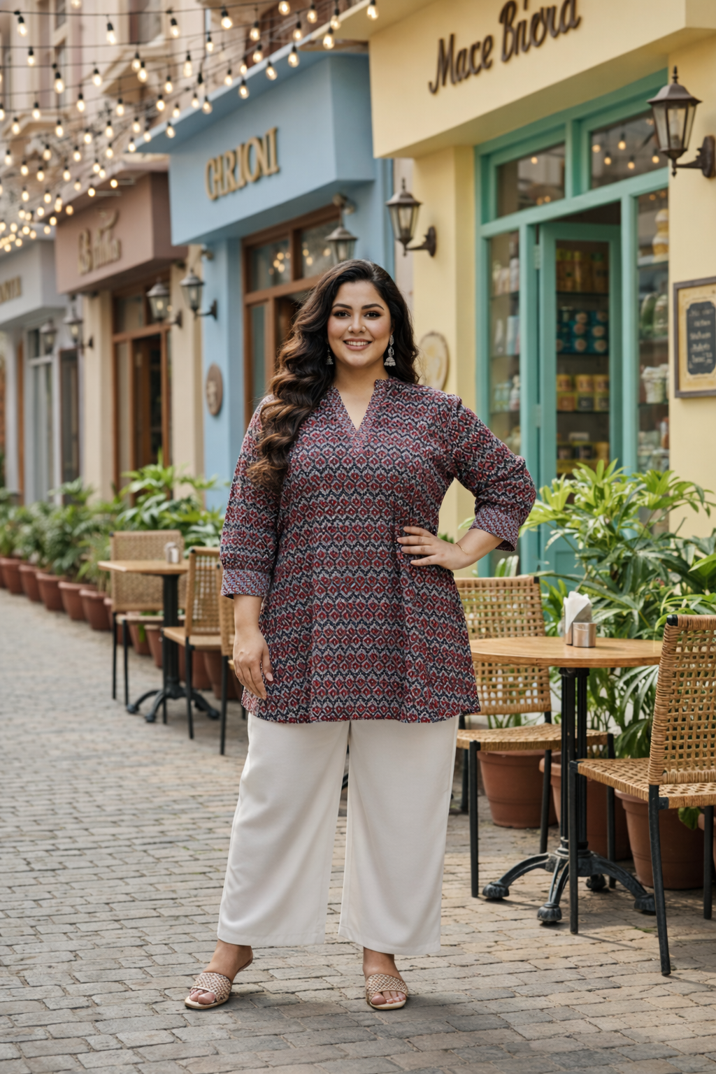 Graceful Booti Print Top for a Relaxed Look
