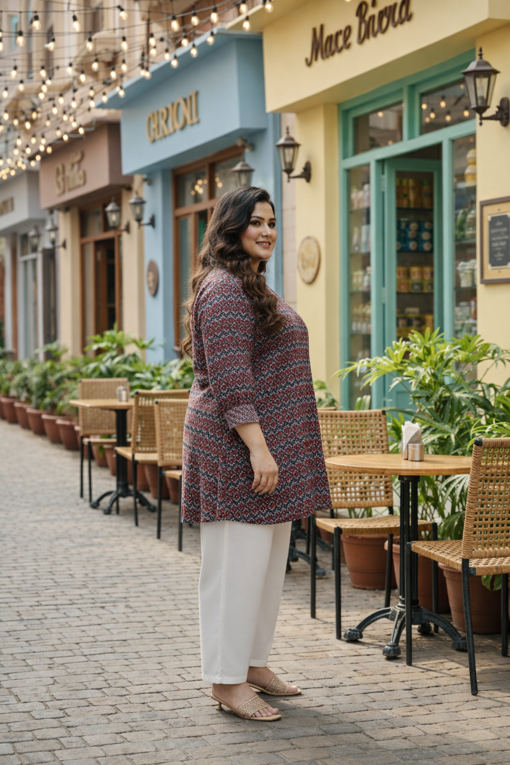 Graceful Booti Print Top for a Relaxed Look