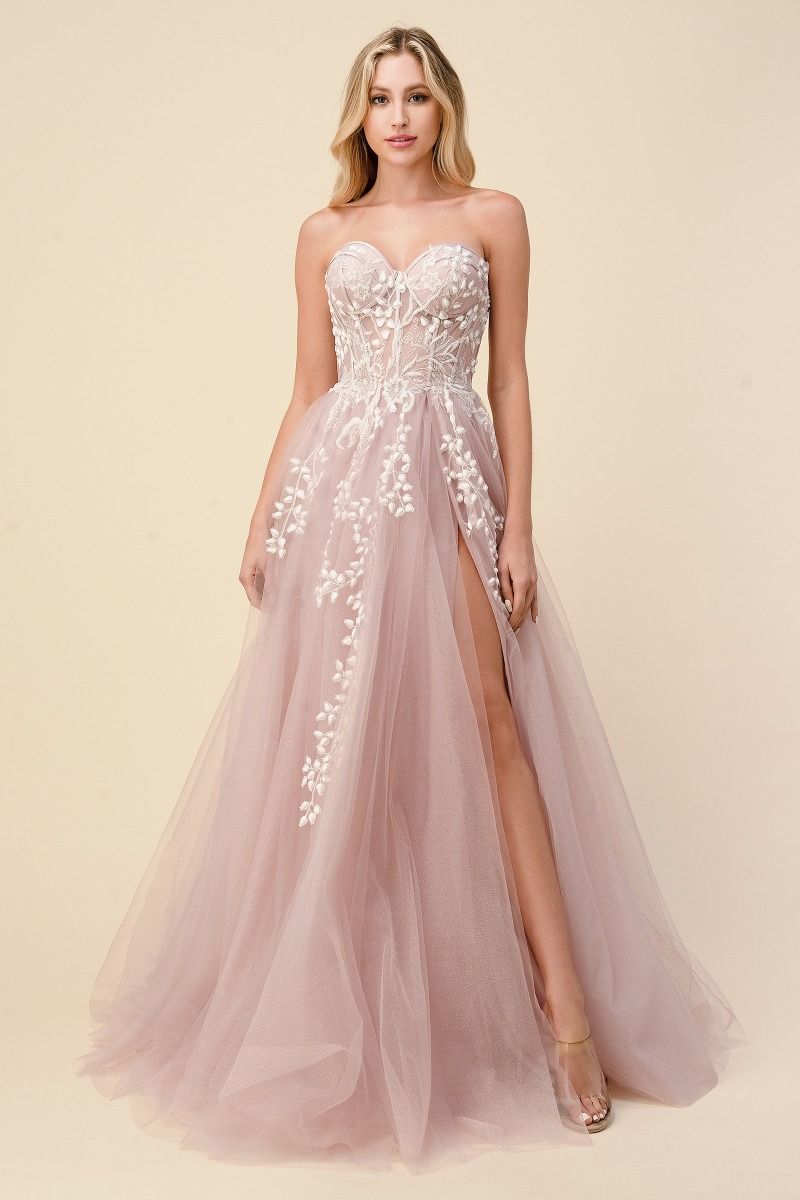 Elegant Embellished Formal Long Special Occasion Gown Detailed CDA1029