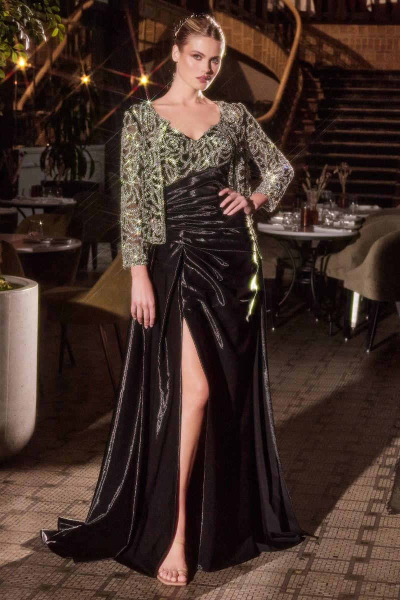 Elegant Embellished Formal Long Special Occasion Gown Detailed CDJ882