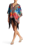 La Moda Bright Peacock Fringe Kaftan 17017 FK